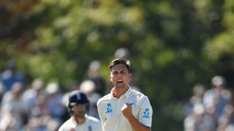 during day  one of the Second Test Match between the New Zealand Black Caps and England at Hagley Oval on March 30, 2018 in Christchurch, New Zealand.
