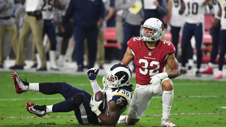 during the NFL game at the University of Phoenix Stadium on December 3, 2017 in Glendale, Arizona. 