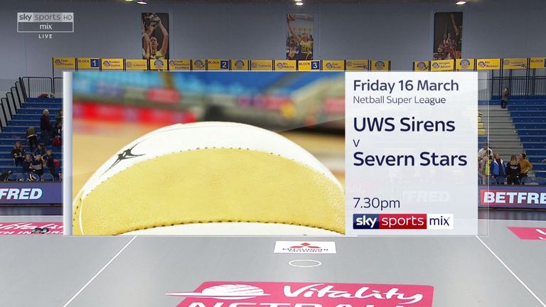 UWS Sirens v Severn Stars on Friday 16 March