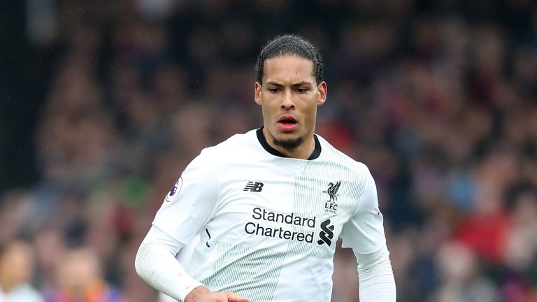 Liverpool's Virgil van Dijk in action during the Premier League match against Crystal Palace at Selhurst Park