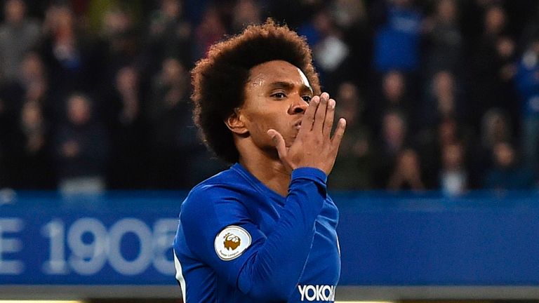 Willian scored in Chelsea's 2-1 win over Crystal Palace