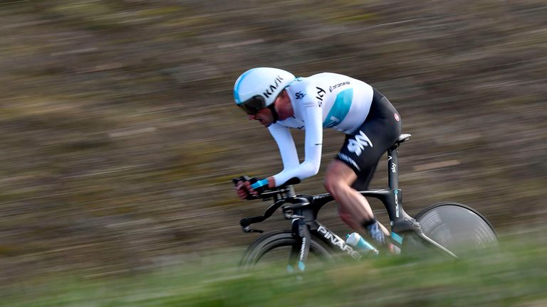Wout Poels during the time-trial at Paris-Nice