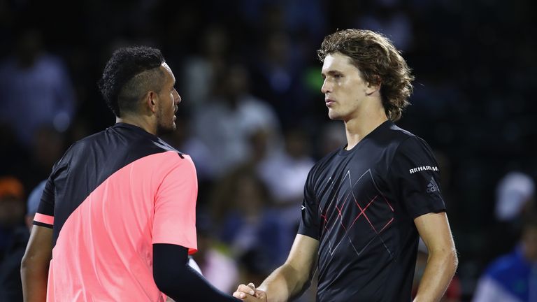 during the Miami Open Presented by Itau at Crandon Park Tennis Center on March 27, 2018 in Key Biscayne, Florida.