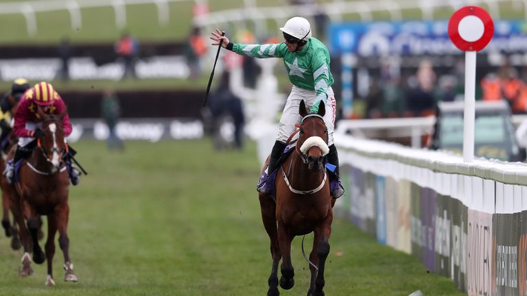 Presenting Percy wins at the Cheltenham Festival for the second successive year.