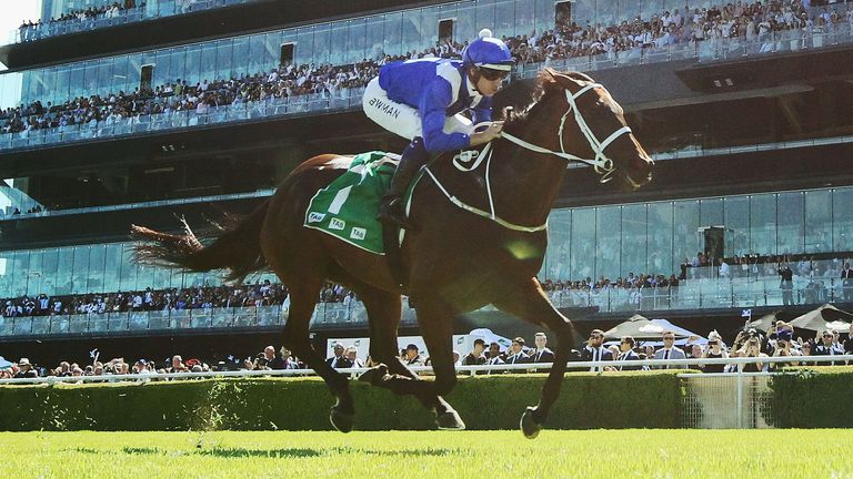 Hugh Bowman and  Winx win the Chipping Norton Stakes