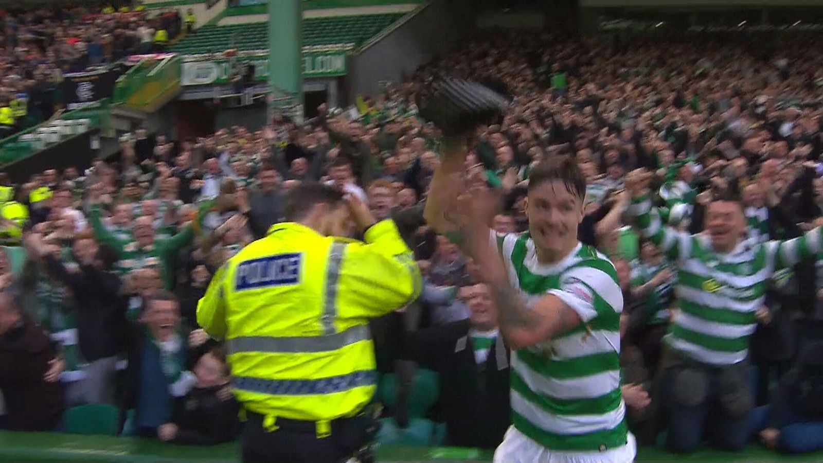 Lustig's police hat celebration! | Sky Sports