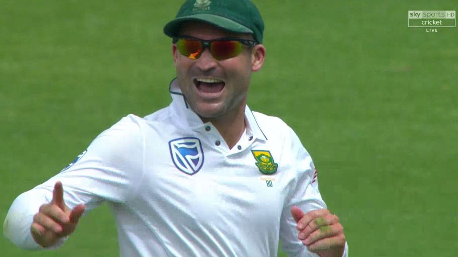 South Africa's Dean Elgar took a stunning full-length diving catch to ...