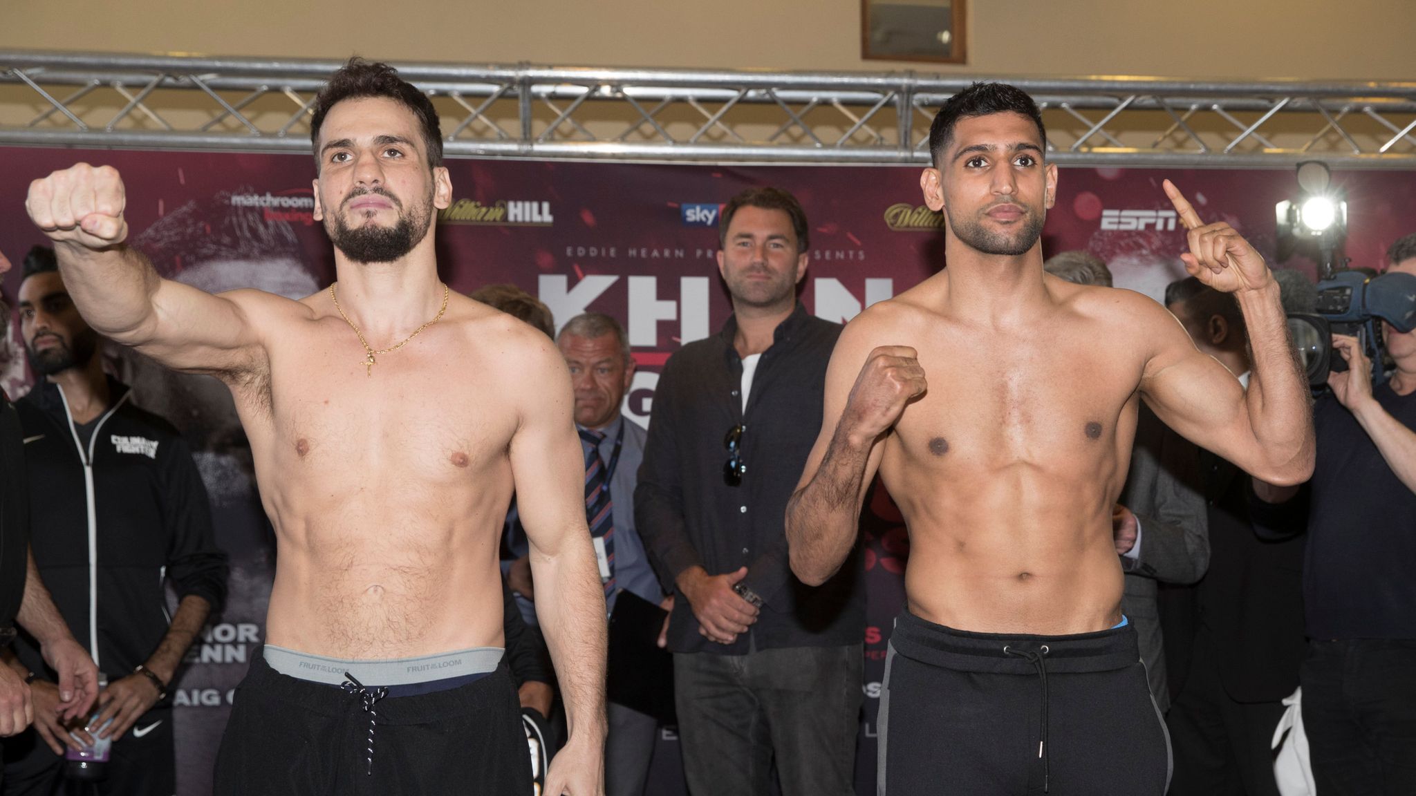 Khan vs Lo Greco: Amir Khan and Phil Lo Greco make weight for Saturday ...