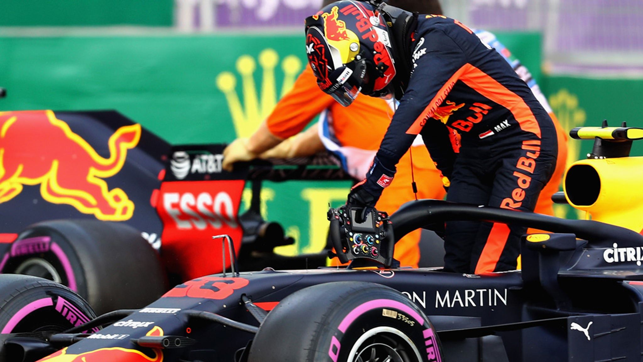 Azerbaijan GP: Max Verstappen and Daniel Ricciardo's Red Bulls