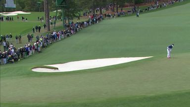 Bubba putts into a bunker!