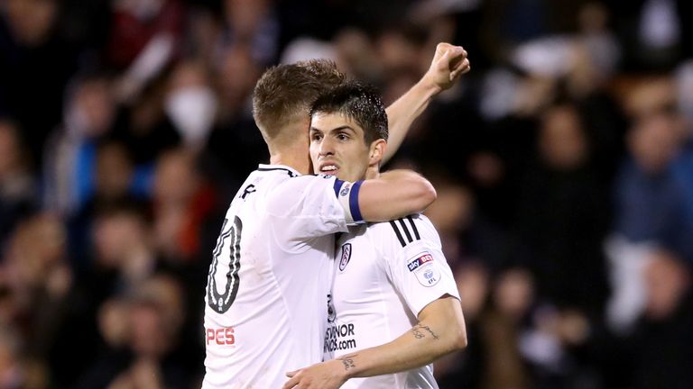 Lucas Piazon is congratulated after scoring Fulham's equaliser
