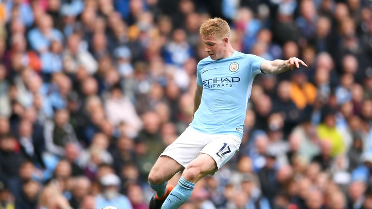 Kevin De Bruyne unleashes a 25-yard strike to put Man City 3-0 up against Swansea