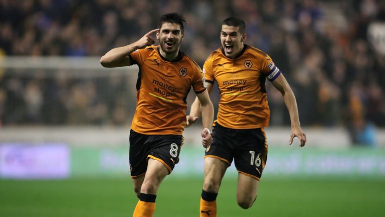 Ruben Neves celebrates after scoring with a stunning long-range volley