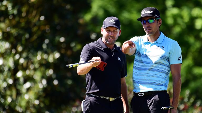 during a practice round prior to the start of the 2017 Masters Tournament at Augusta National Golf Club on April 4, 2017 in Augusta, Georgia.