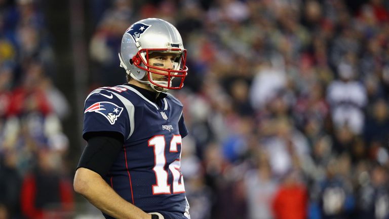 Tom Brady during the AFC Championship Game at Gillette Stadium on January 21, 2018 in Foxborough, Massachusetts.