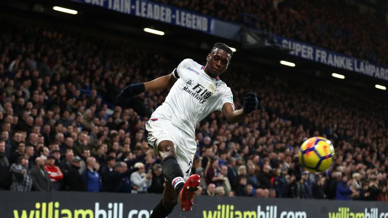 Aaron Wan-Bissaka during the Premier League match between Chelsea and Crystal Palace at Stamford Bridge