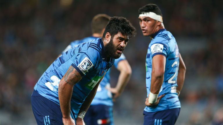 Akira Ioane of the Blues looks dejected after another loss against a New Zealand team