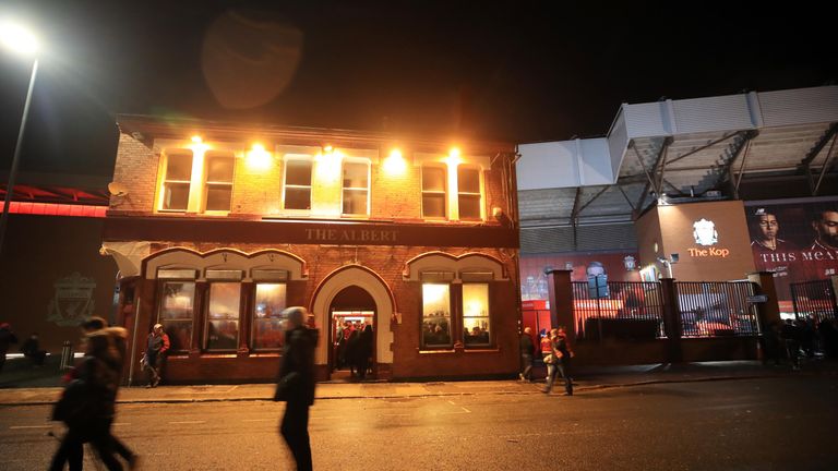 A view of The Albert pub on Walton Breck Road after the UEFA Champions League, Semi Final First Leg match at Anfield, Liverpool. PRESS ASSOCIATION Photo. Picture date: Tuesday April 24, 2018. Police are investigating "a serious assault" following reports a Liverpool fan was attacked ahead of the Champions League semi-final first leg against Roma at Anfield. See PA story SOCCER Liverpool. Photo credit should read: Peter Byrne/PA Wire