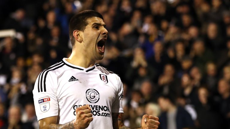  during the Sky Bet Championship match between Fulham and Leeds United at Craven Cottage on April 3, 2018 in London, England.