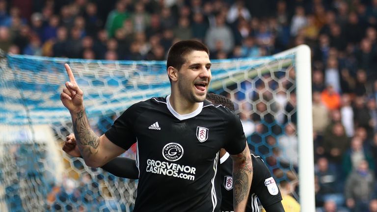 Aleksandar Mitrovic celebrates scoring for Fulham