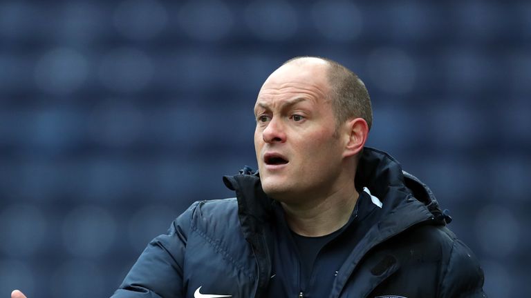 Preston North End manager Alex Neil during the Sky Bet Championship match against Derby County at Deepdale