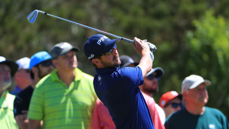 Andrew Landry during the final round of the Valero Texas Open at TPC San Antonio AT&T Oaks Course on April 22, 2018 in San Antonio, Texas.