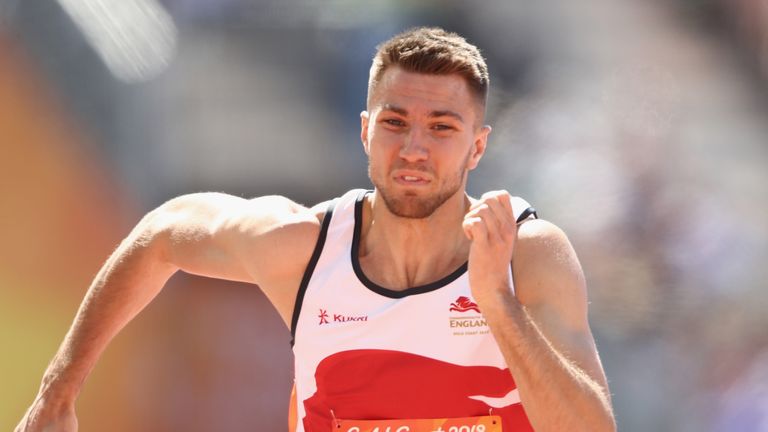 Andy Pozzi suffered disappointment in the men's 110m hurdles 