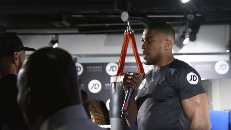 Anthony Joshua was at the flagship JD Sports store in Oxford Street