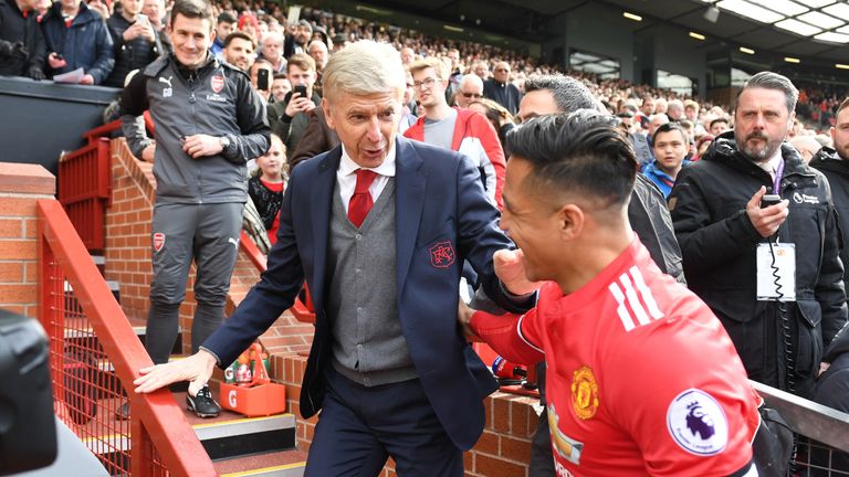 MANCHESTER, ENGLAND - APRIL 29: of Arsenal during the Premier League match between Manchester United and Arsenal at Old Trafford on April 29, 2018 in Manchester, England. (Photo by Stuart MacFarlane/Arsenal FC via Getty Images)