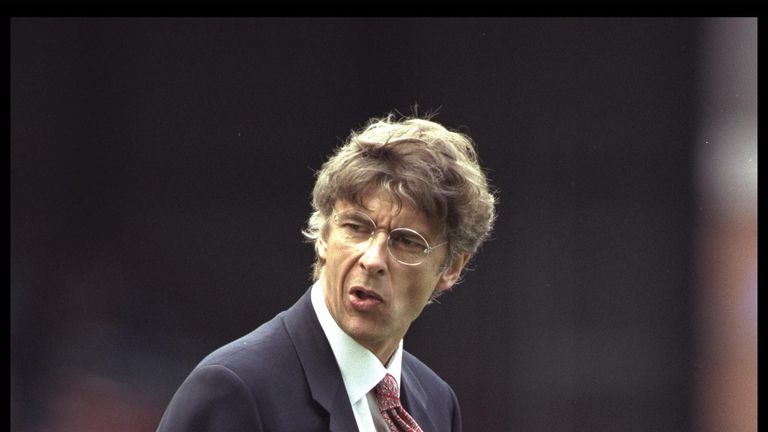 Arsene Wenger during the Carling Premier League match between Wimbledon and Arsenal