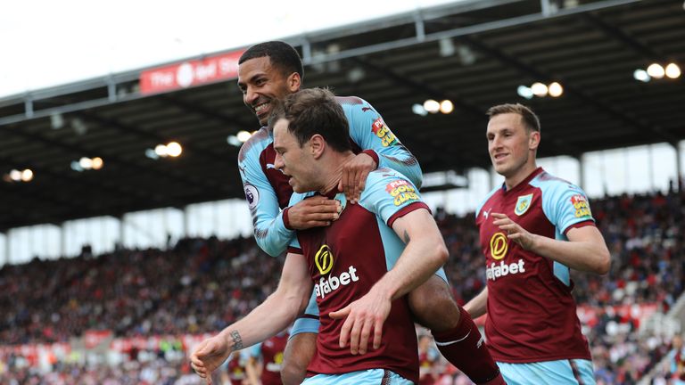  during the Premier League match between Stoke City and Burnley at Bet365 Stadium on April 22, 2018 in Stoke on Trent, England.