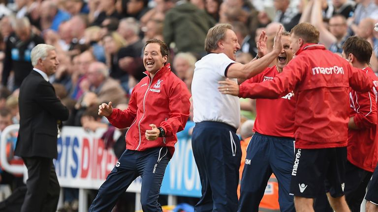 Ben Garner celebrates during the Barclays Premier League match between Newcastle United and Crystal Palace at St James' Park on August 30, 2014 in Newcastle upon Tyne, England.