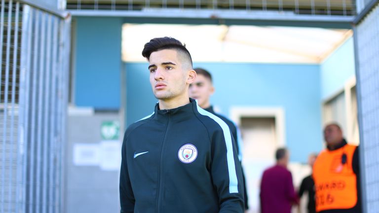Benjamin Garre arrives ahead of the UEFA Youth League Group F match between Napoli and Manchester City on November 1, 2017