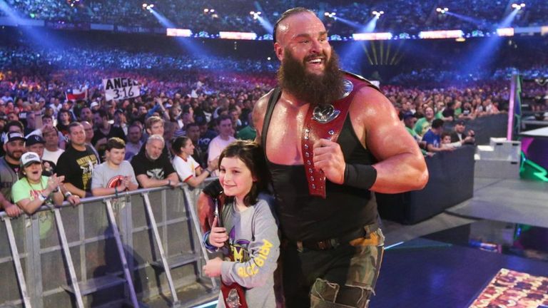 Braun Strowman selected a young fan from the crowd to be his tag team partner
