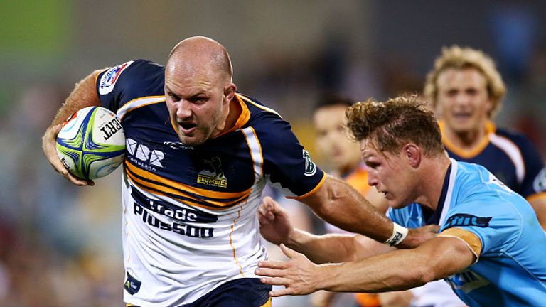 during the round seven Super Rugby match between the Brumbies and the Waratahs at GIO Stadium on March 31, 2018 in Canberra, Australia.