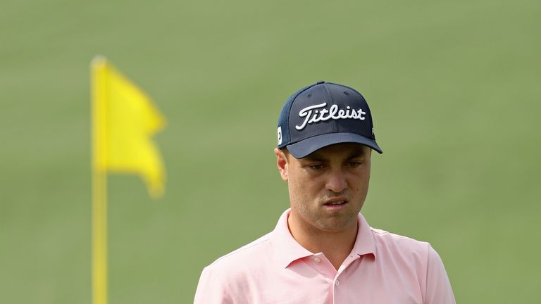 during a practice round prior to the start of the 2018 Masters Tournament at Augusta National Golf Club on April 2, 2018 in Augusta, Georgia.