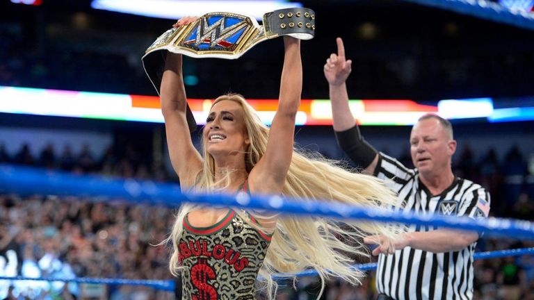 Carmella won the SmackDown women's championship by cashing in her Money In The Bank briefcase