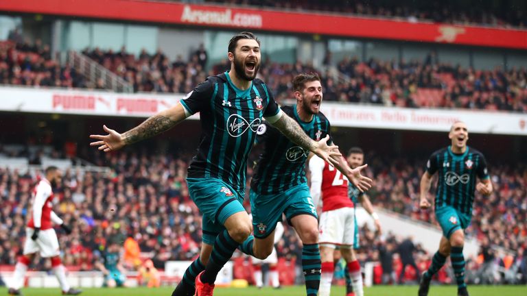 Southampton striker Charlie Austin levelled the tie at 2-2 against Arsenal