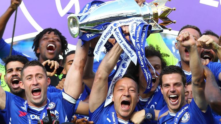 Chelsea lifted the Premier League trophy at the end of the 2016/17 season