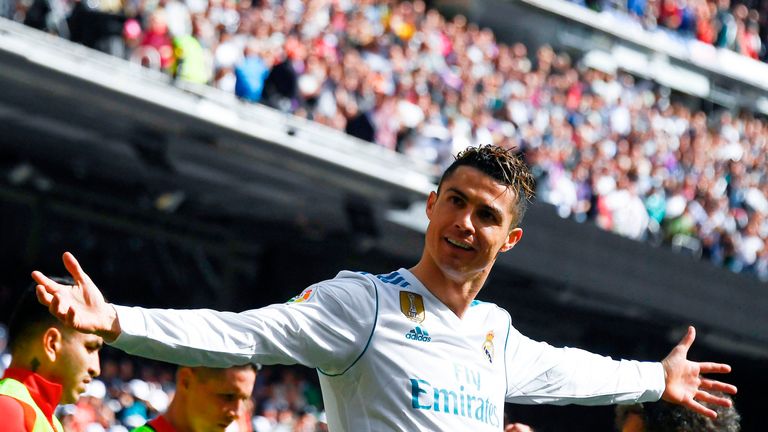 Cristiano Ronaldo celebrates scoring