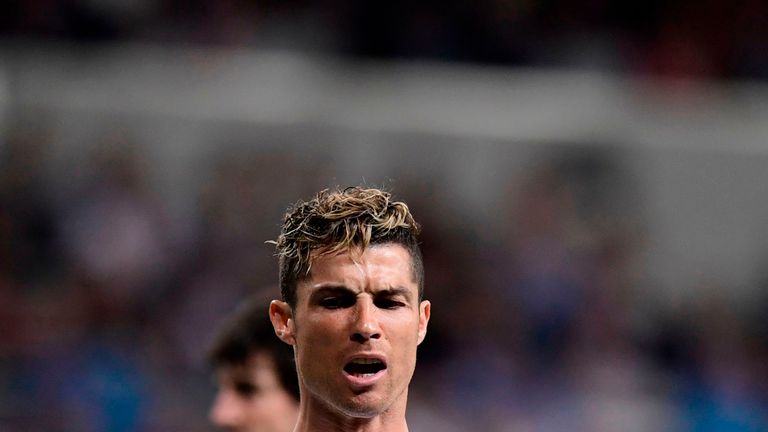 Cristiano Ronaldo shows his frustration during the match against Athletic Bilbao