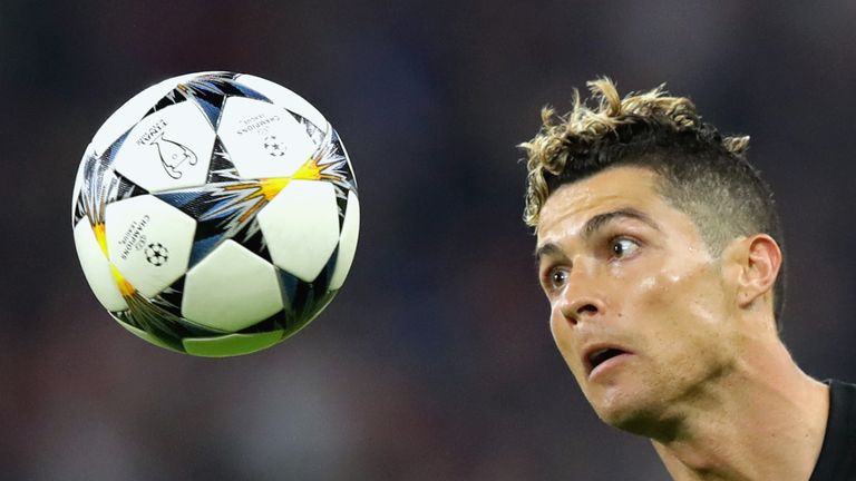 Cristiano Ronaldo keeps his eye on the ball during the UEFA Champions League Semi-Final, First Leg between Bayern Munich and Real Madrid at the Allianz Arena on April 25, 2018
