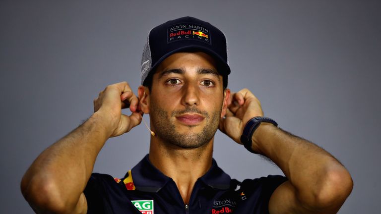 Daniel Ricciardo at the driver's press conference during previews ahead of the Azerbaijan Formula One Grand Prix at Baku City Circuit