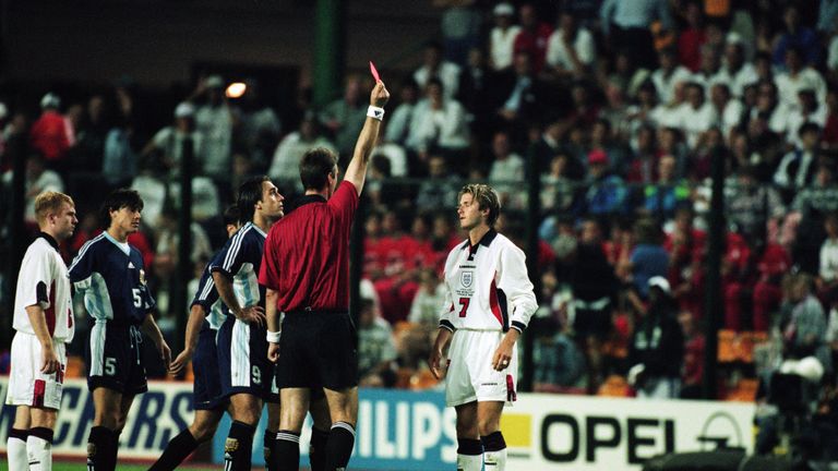 David Beckham 1998 World Cup England Argentina