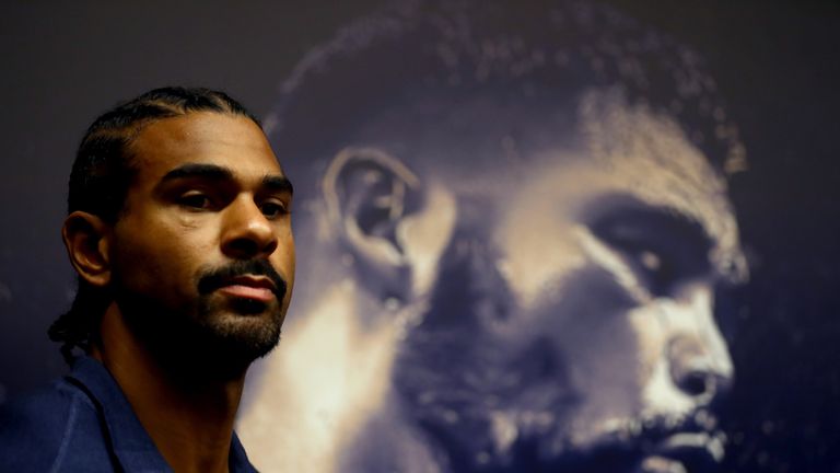  during a press conference at the Park Plaza Hotel on October 4, 2017 in London, England. Haye and Bellew will face each other in a heavyweight contest at the O2 Arena in London on December 17.
