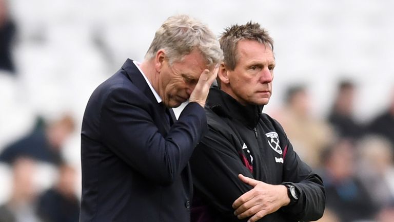  during the Premier League match between West Ham United and Manchester City at London Stadium on April 29, 2018 in London, England.