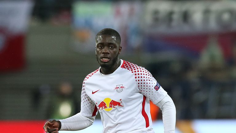 LEIPZIG, GERMANY - MARCH 08: Dayot Upamecano of RB Leipzig runs with the ball during the UEFA Europa League Round of 16 match between RB Leipzig and Zenit St Petersburg at the Red Bull Arena on March 8, 2018 in Leipzig, Germany. (Photo by Ronny Hartmann/Bongarts/Getty Images)   *** Local caption *** Dayot Upamecano
