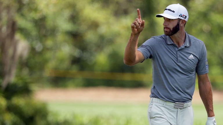 Dustin Johnson during the second round of the 2018 RBC Heritage at Harbour Town Golf Links on April 13, 2018 in Hilton Head Island, South Carolina.