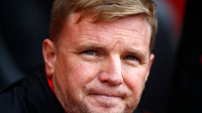 Eddie Howe during the Premier League match between Southampton and Bournemouth at St Mary's Stadium on April 28, 2018