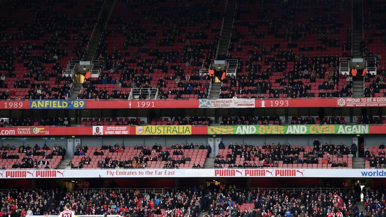  during the Premier League match between Arsenal and Watford at Emirates Stadium on March 11, 2018 in London, England.